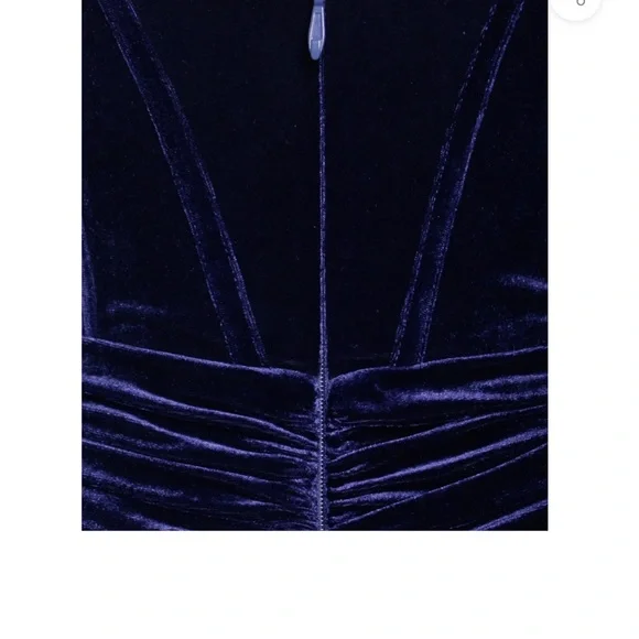 Miss Circle Navy Velvet Off-Shoulder Mini Dress 👗 - Picture 11 of 12